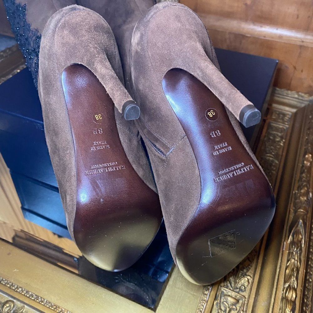 Ralph Lauren 2010 Collection Made in Italy Corita Brown Kid Suede Soutache Boot - Picture 10 of 16